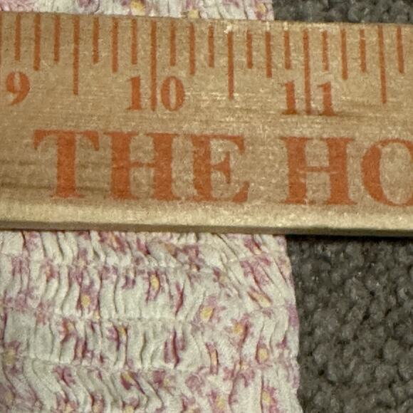 Area Stars XS Amalia Dress Mini V-Neck Floral Calico Short Puff Sleeve Pink - Picture 8 of 10